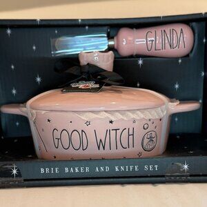 Rae Dunn Pink Dish and Knife Set